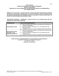 Document preview: Form DBPR COSMO7 Application for License/Registration From Null and Void (Expired License/Registration) - Florida
