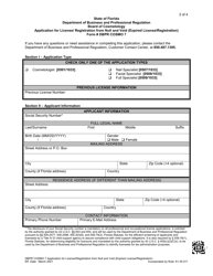 Form DBPR COSMO7 Application for License/Registration From Null and Void (Expired License/Registration) - Florida, Page 2