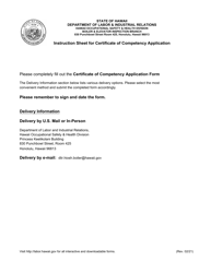 Certificate of Competency Application - Hawaii