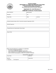 Application for Joint Reviews of Asme/Nb Certificate of Authorization - Hawaii, Page 2