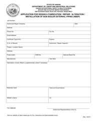 Application for Design &amp; Fabrication/Repair/Alteration/Installation of Non Boiler External Piping (Nbep) - Hawaii, Page 2