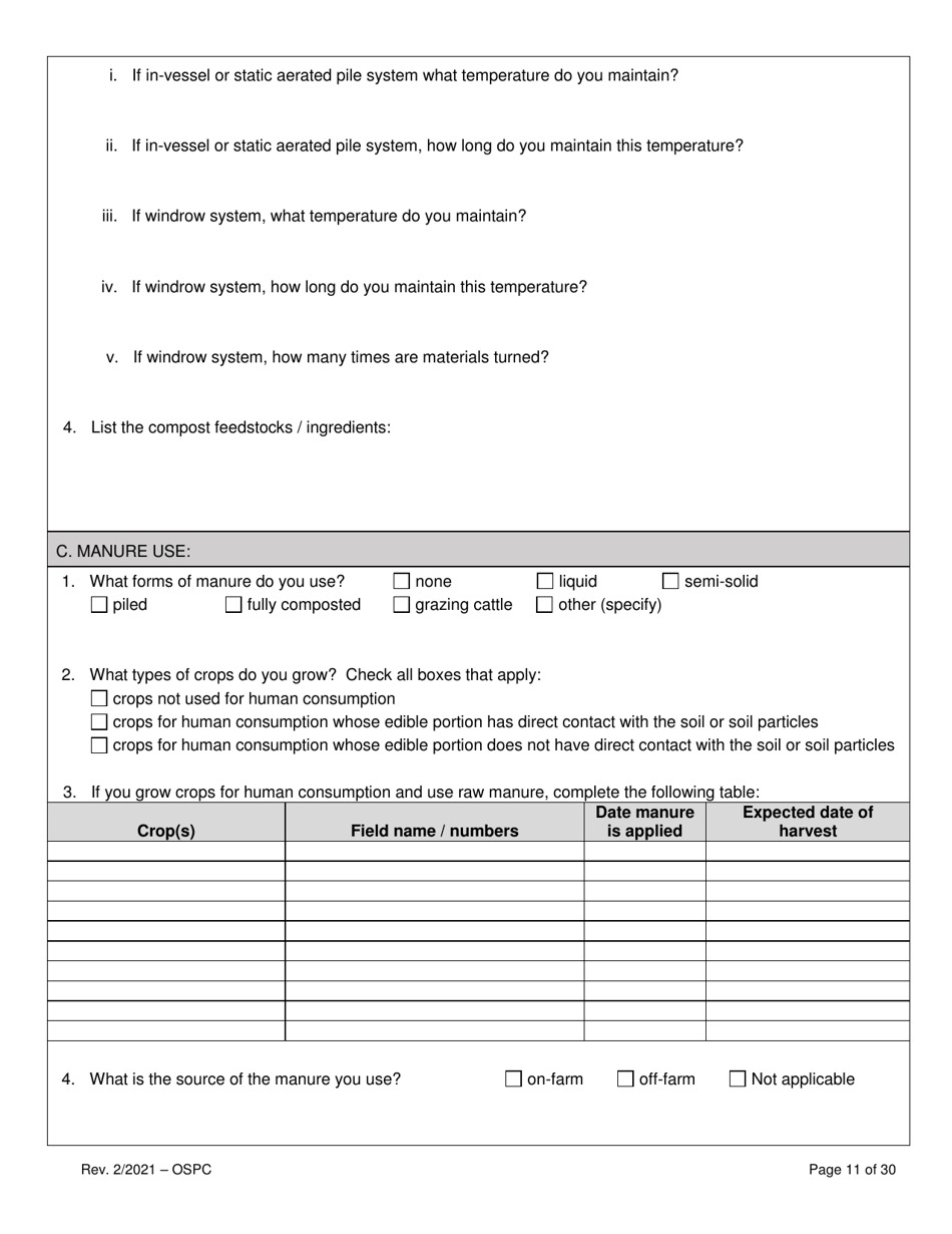 Organic System Plan for Crops - Idaho, Page 11