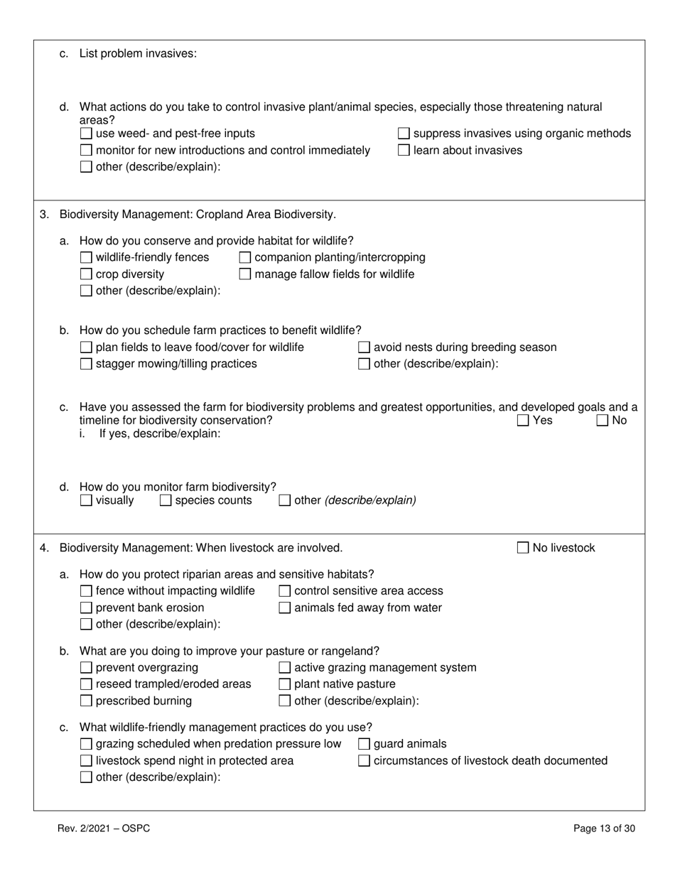 Organic System Plan for Crops - Idaho, Page 13