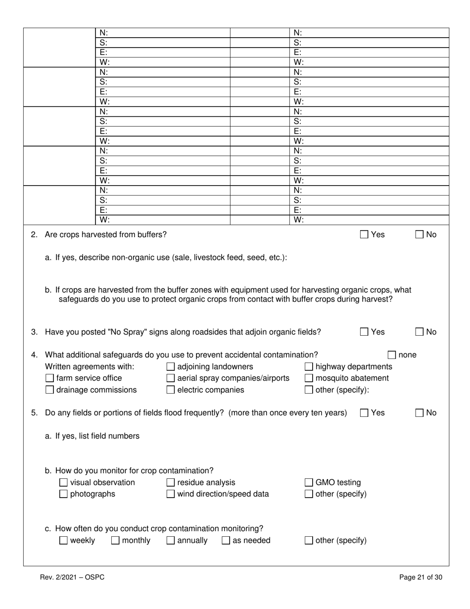 Organic System Plan for Crops - Idaho, Page 21