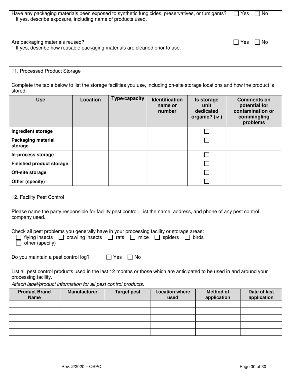 Organic System Plan for Crops - Idaho, Page 30