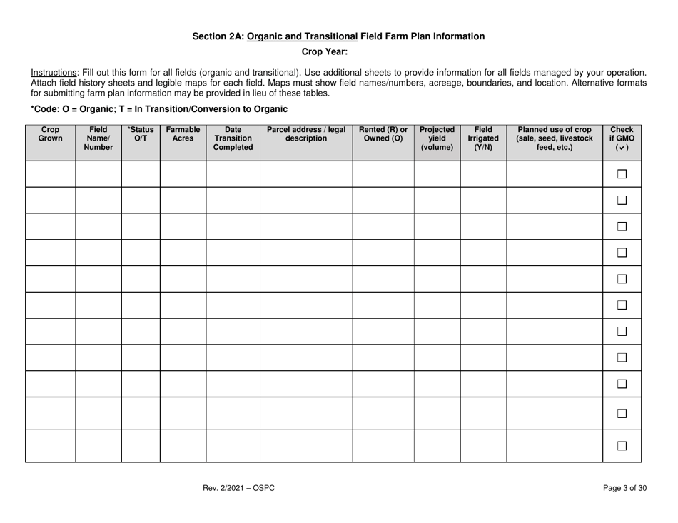 Organic System Plan for Crops - Idaho, Page 3
