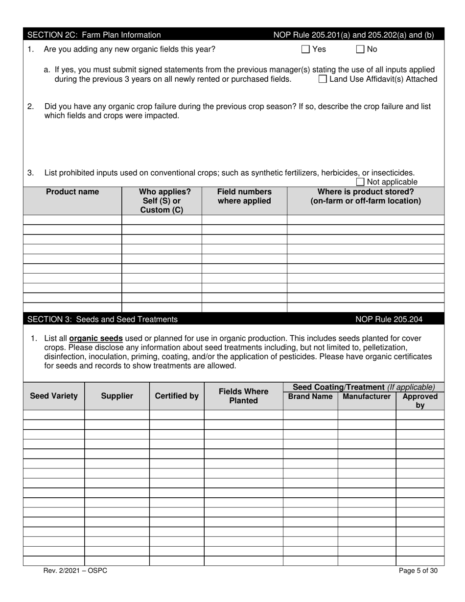 Organic System Plan for Crops - Idaho, Page 5
