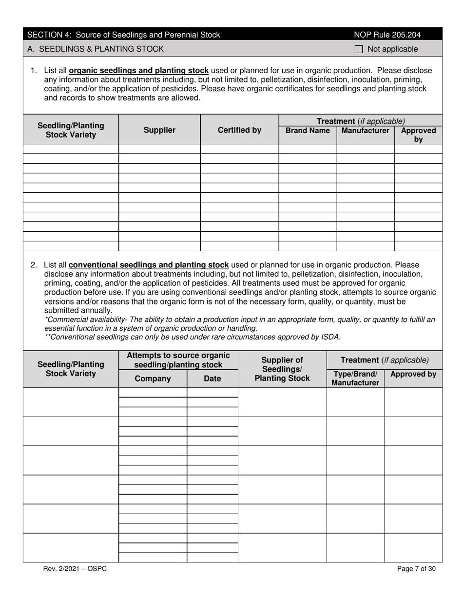Organic System Plan for Crops - Idaho, Page 7