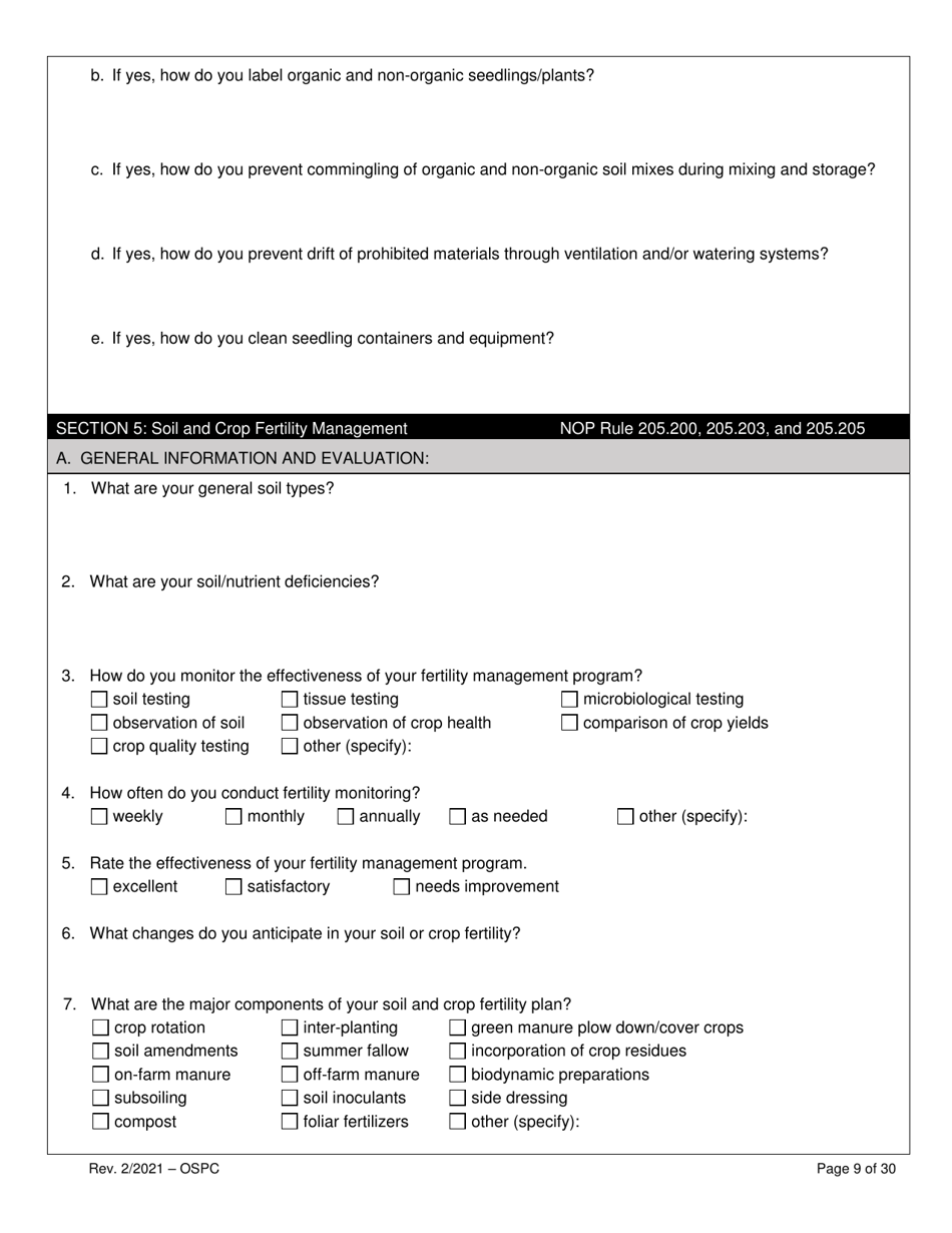 Organic System Plan for Crops - Idaho, Page 9