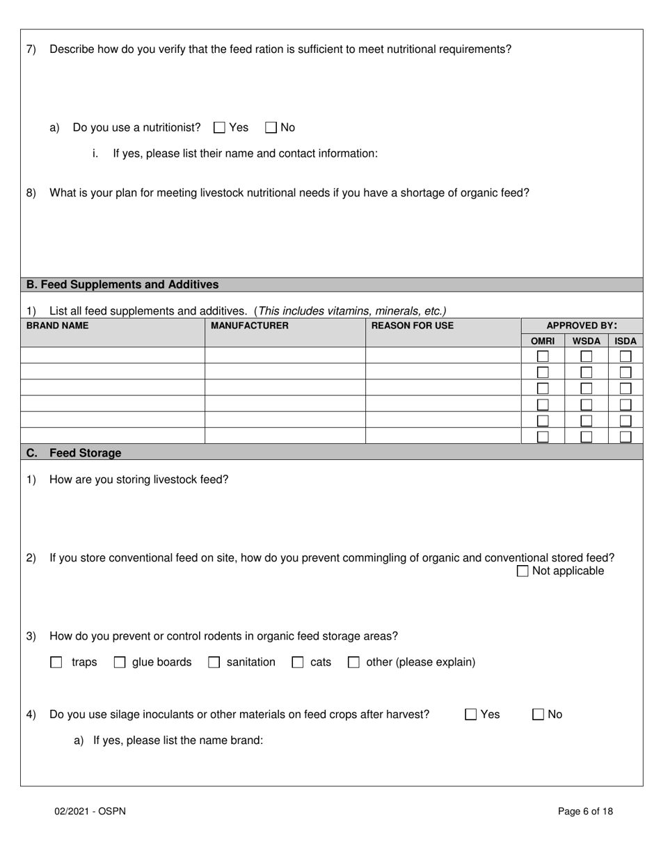 Organic System Plan for Poultry and Non-ruminants - Idaho, Page 6