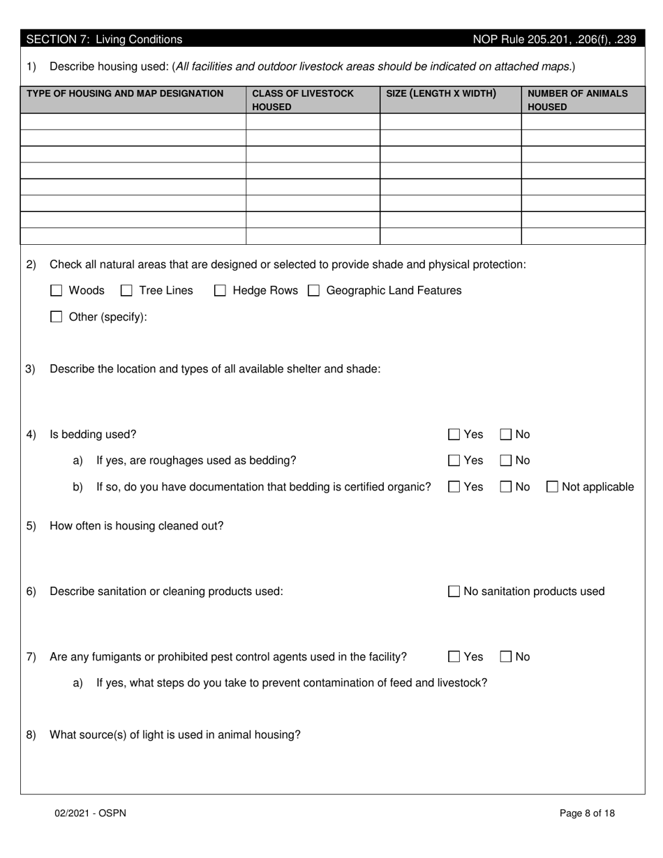 Organic System Plan for Poultry and Non-ruminants - Idaho, Page 8