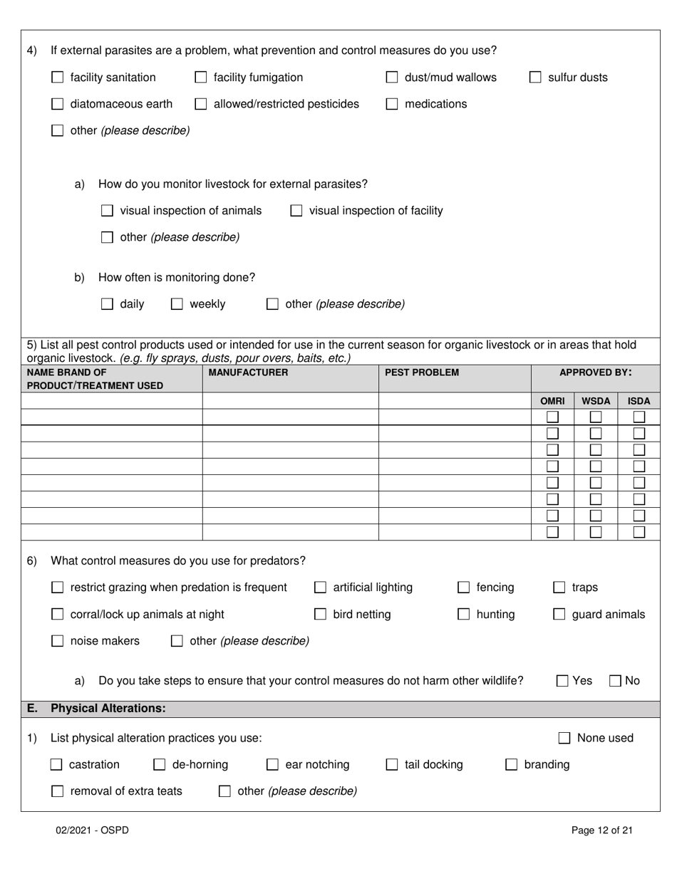 Organic System Plan for Dairy - Idaho, Page 12
