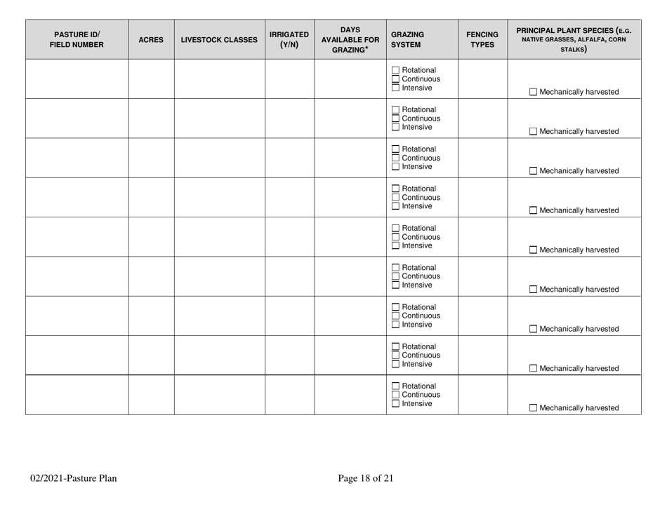 Organic System Plan for Dairy - Idaho, Page 18