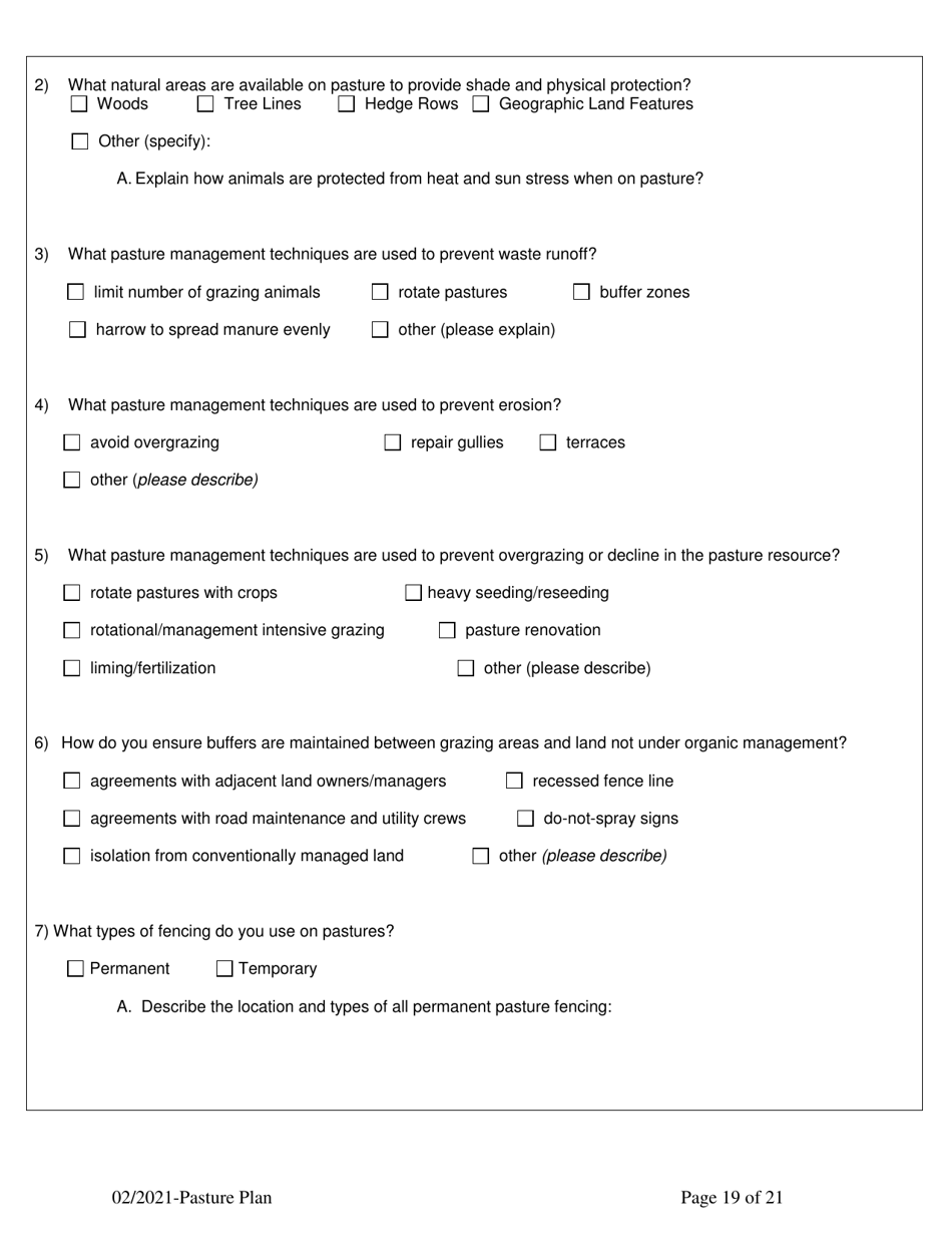 Organic System Plan for Dairy - Idaho, Page 19