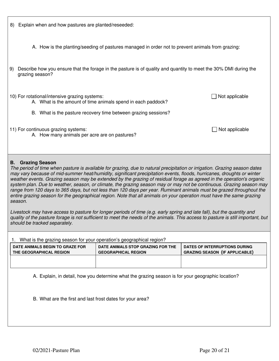 Organic System Plan for Dairy - Idaho, Page 20