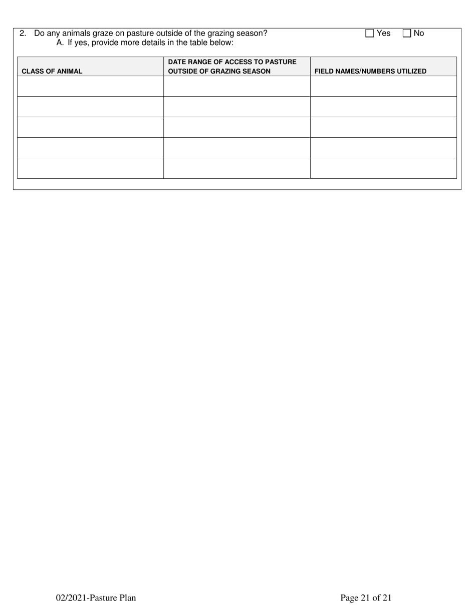 Organic System Plan for Dairy - Idaho, Page 21