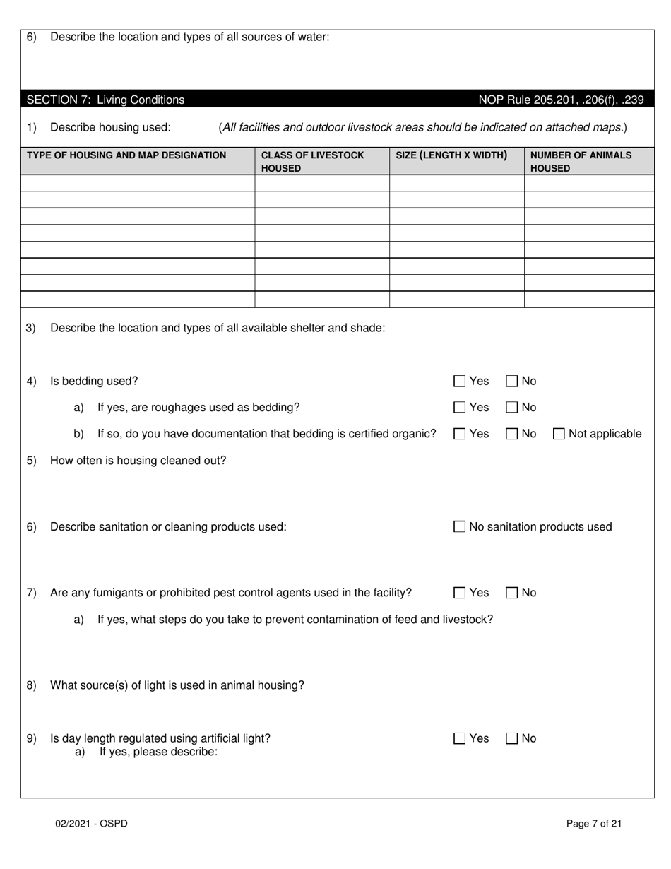 Organic System Plan for Dairy - Idaho, Page 7