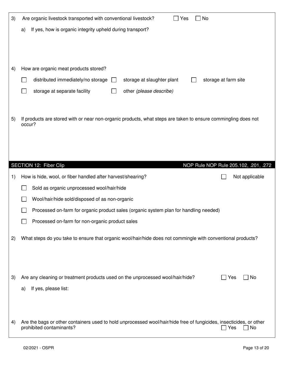 Organic System Plan for Non-dairy Ruminants - Idaho, Page 13