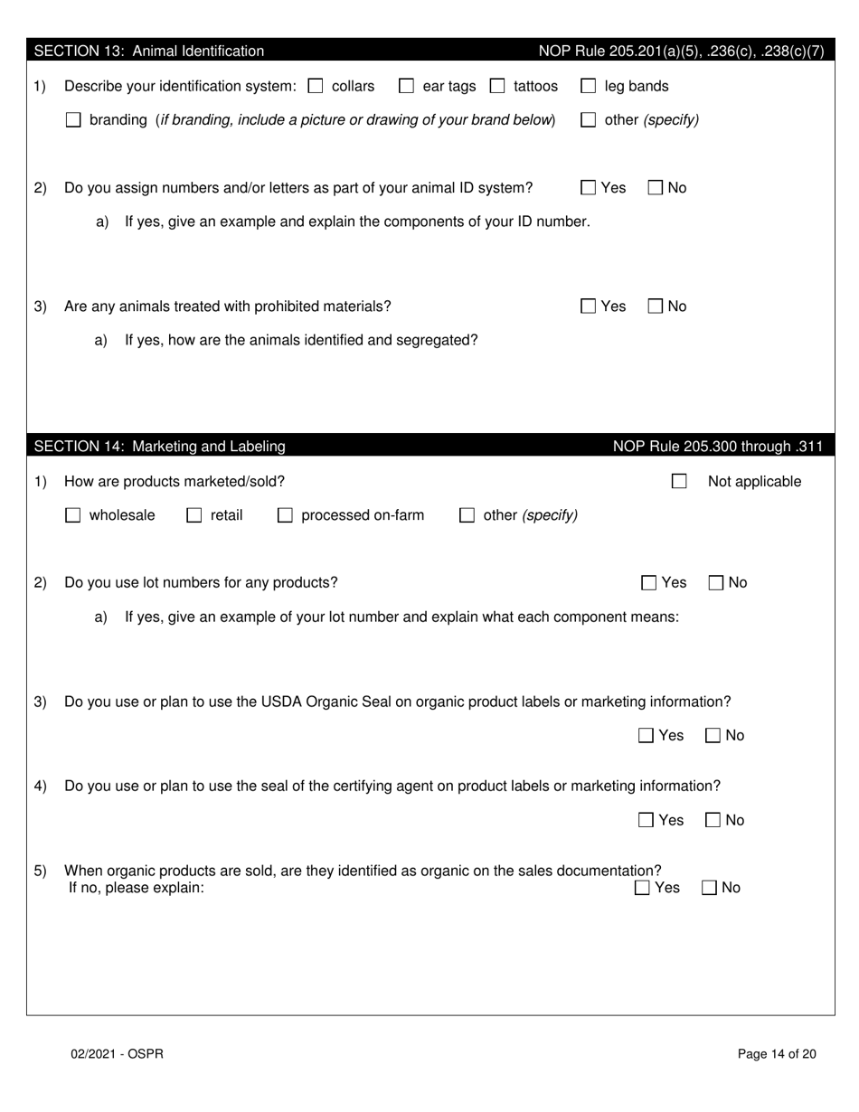 Organic System Plan for Non-dairy Ruminants - Idaho, Page 14
