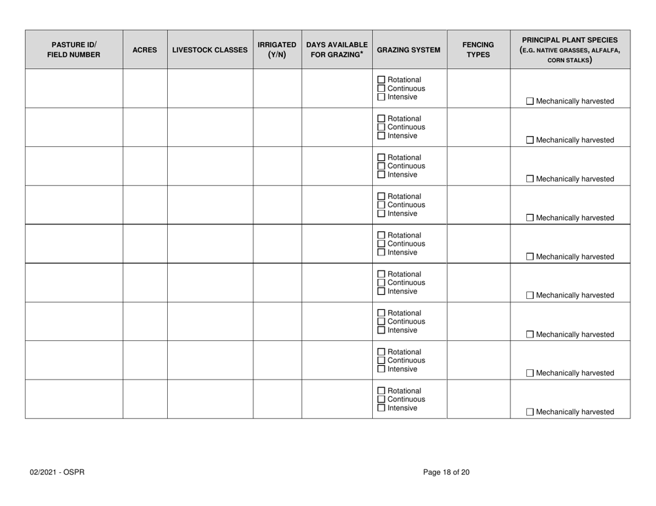 Organic System Plan for Non-dairy Ruminants - Idaho, Page 18
