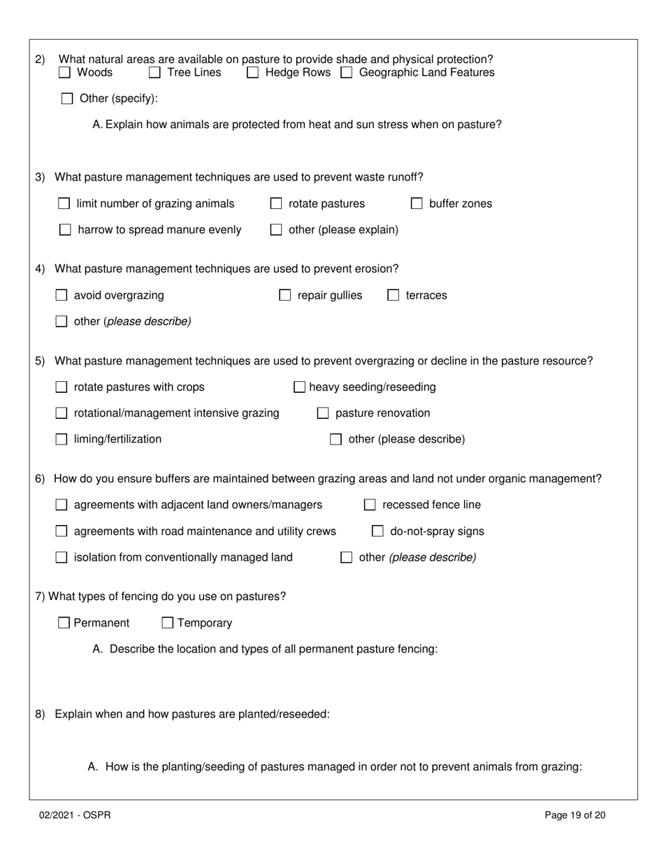 Organic System Plan for Non-dairy Ruminants - Idaho, Page 19