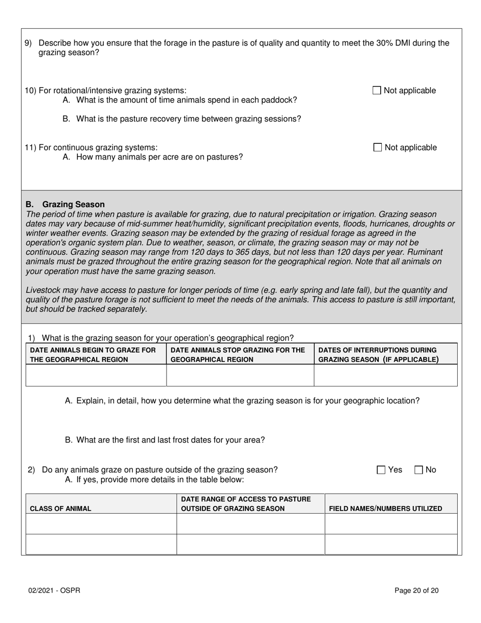 Organic System Plan for Non-dairy Ruminants - Idaho, Page 20