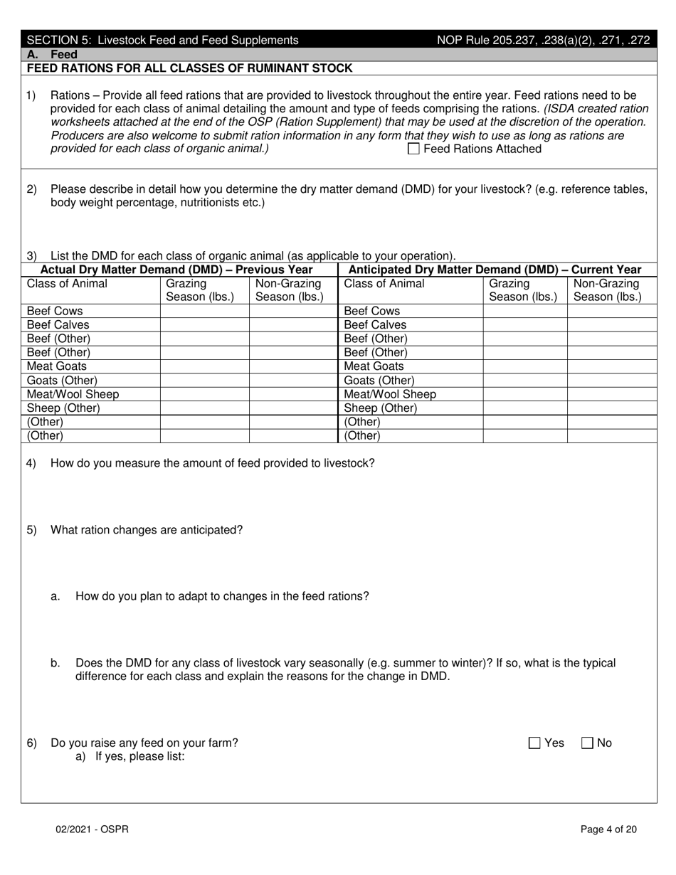 Organic System Plan for Non-dairy Ruminants - Idaho, Page 4
