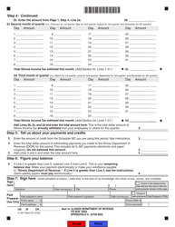 Form IL-941 Illinois Withholding Income Tax Return - Illinois, Page 2