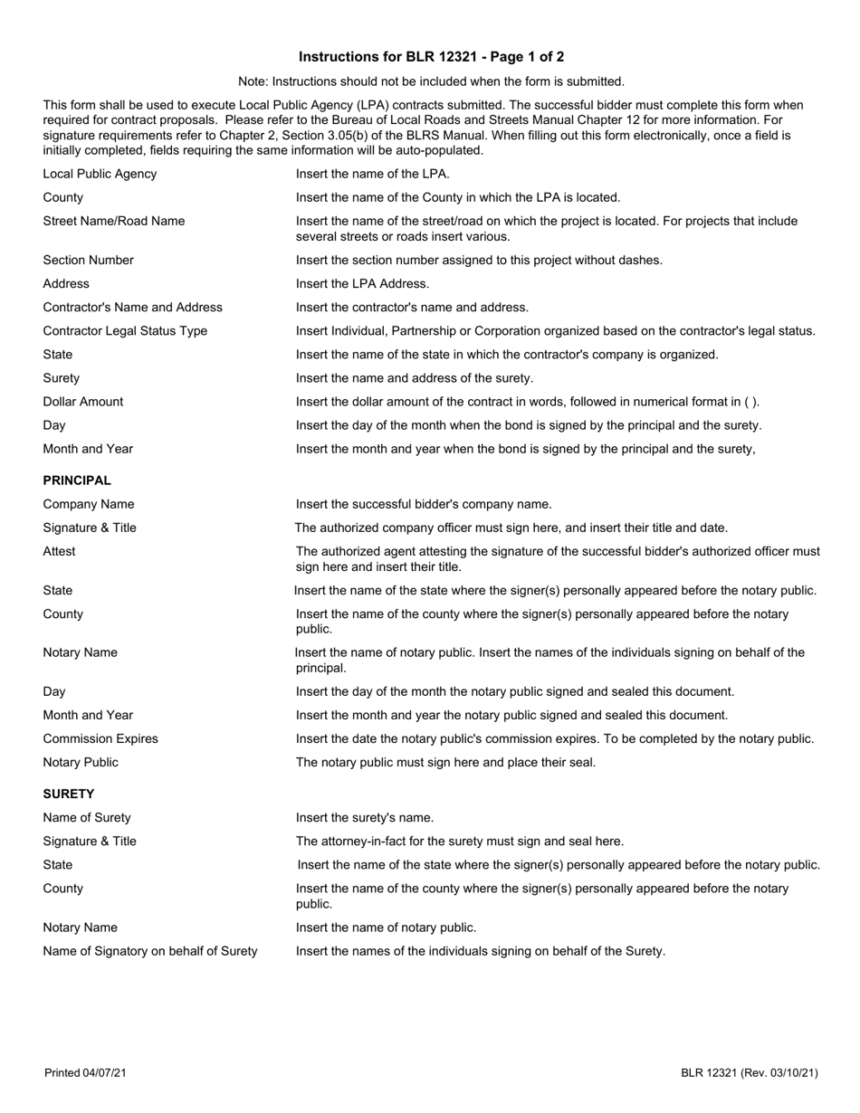 Form BLR12321 Contract Bond - Illinois, Page 3