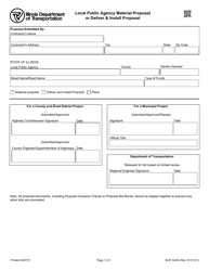 Form BLR12240 Local Public Agency Material Proposal or Deliver &amp; Install Proposal - Illinois