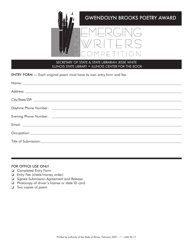 Form LD A96 Illinois Emerging Writers Competition - Entry Form - Illinois, Page 3