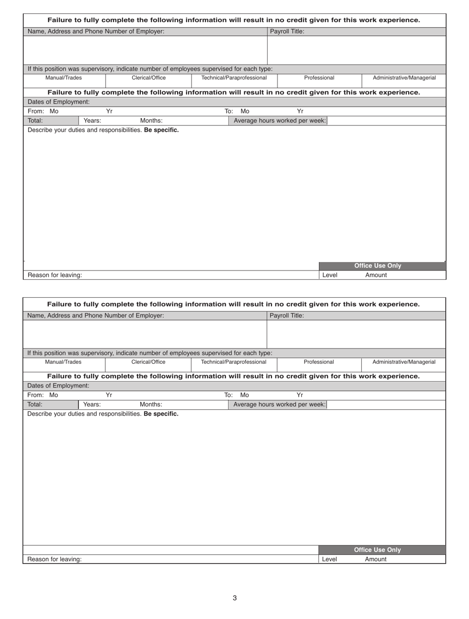Form Per D81 Employment Application - Illinois, Page 3