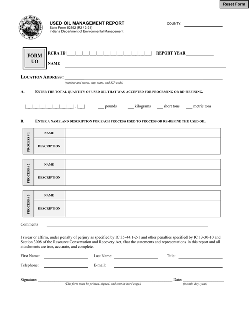 State Form 52392  Printable Pdf