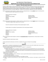 DNR Form 542-0199 Application for Funds From the All-terrain Vehicle Fund - Iowa, Page 10