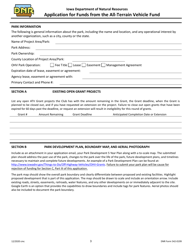 DNR Form 542-0199 Application for Funds From the All-terrain Vehicle Fund - Iowa, Page 3