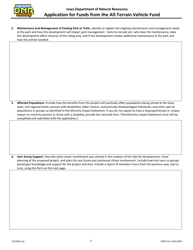 DNR Form 542-0199 Application for Funds From the All-terrain Vehicle Fund - Iowa, Page 7