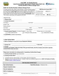 Document preview: DNR Form 542-1056 Easy Air Facility Number & Name Change Form - Iowa
