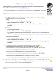DNR Form 542-0618 Srf Environmental Review Checklist - Iowa