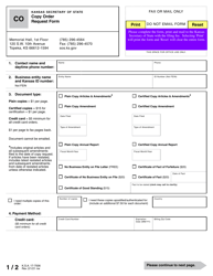 Form CO &quot;Copy Order Request Form&quot; - Kansas