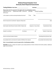 Medical Nonparticipation Form - Kentucky