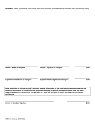 Medical Nonparticipation Form - Kentucky, Page 2