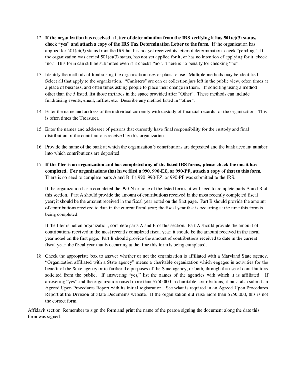 Exempt Organization Fund-Raising Notice - Maryland, Page 3