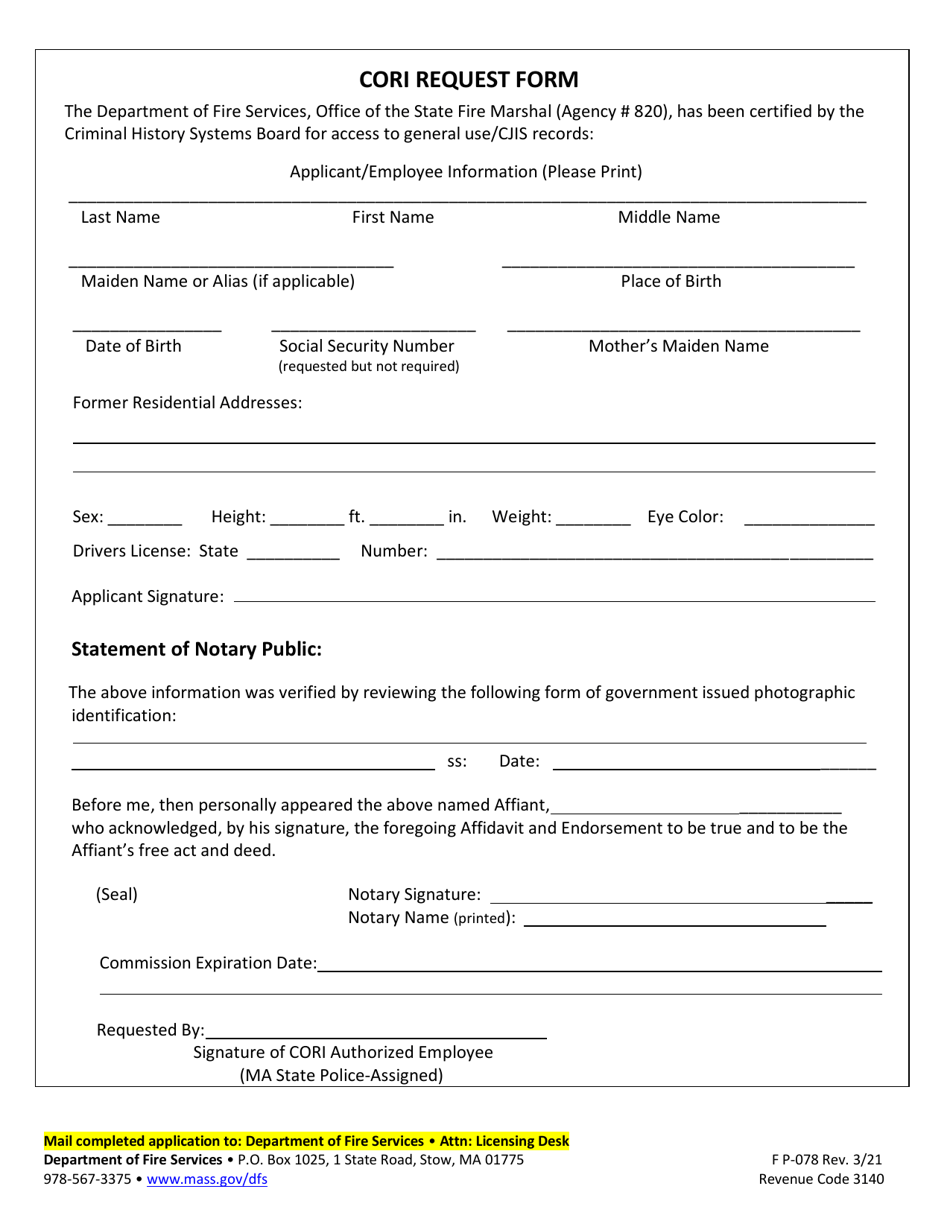 Form FP-078 Application for License to Sell Explosives - Massachusetts, Page 4