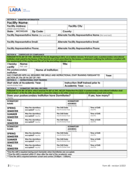Form 48 Postsecondary Fire Drill Form - Michigan, Page 2