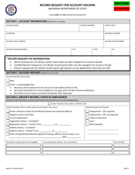 Form BDVR-153 &quot;Record Request for Account Holders&quot; - Michigan