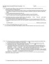 Form JC11A Order After Preliminary Hearing (Child Protective Proceedings) - Michigan, Page 2