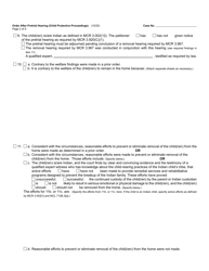 Form JC11B Order After Pretrial Hearing (Child Protective Proceedings) - Michigan, Page 2