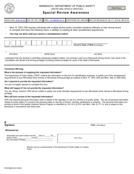 Document preview: Form PS31086-06 Special Review Awareness - Minnesota