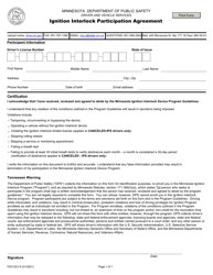 Document preview: Form PS31202 Ignition Interlock Participation Agreement - Minnesota