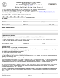 Document preview: Form PS33202MV-2 Motor Vehicle Private Data Request - Minnesota